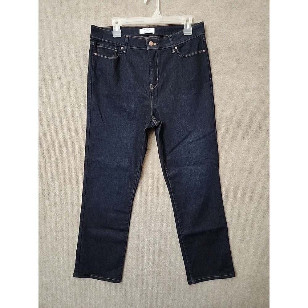 Denizen Levis High-Rise Ankle Straight Jeans Womens 31 12 Blue Dark Wash Stretch